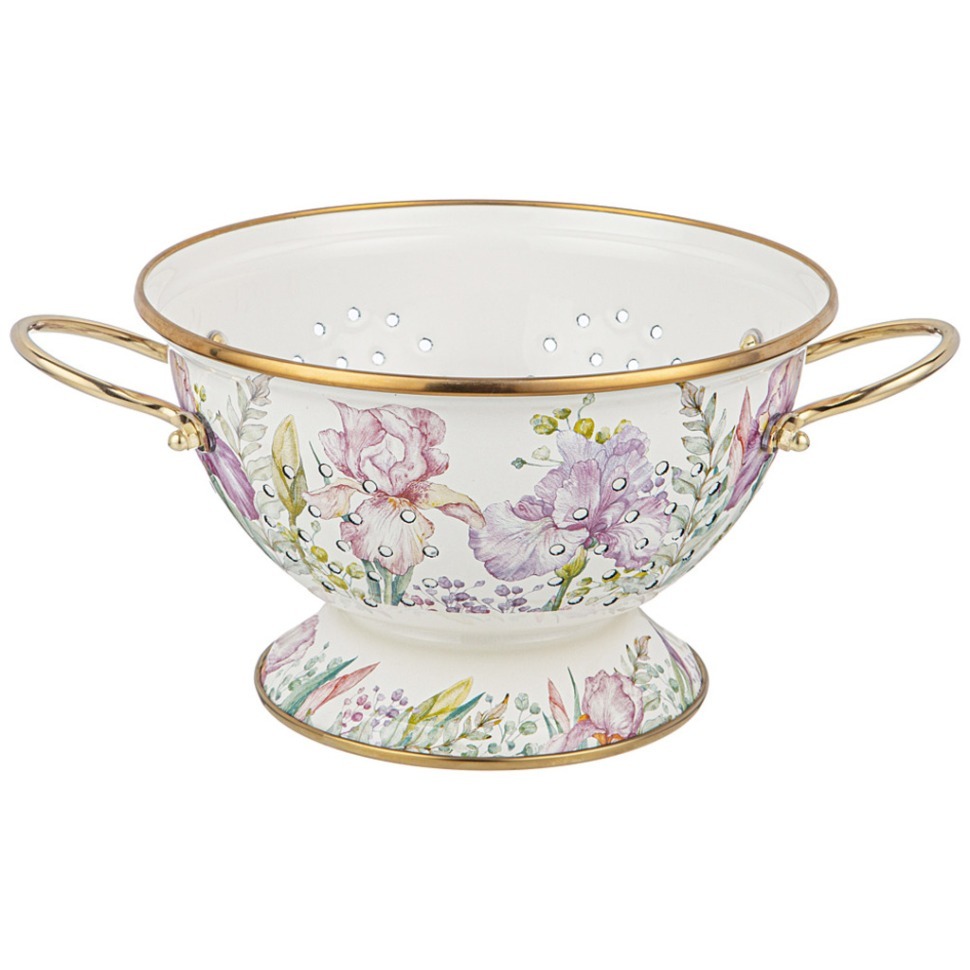 Фото Дуршлаг agness эмалированный, серия irises, 20см h=14см  d=20см (950-575)  - интернет-магазин МегаТерем в Москве