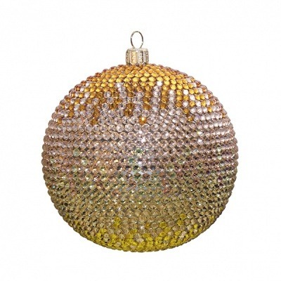 Фото Новогодний шарик Хрустальное золото с кристаллами Swarovski (4010) - интернет-магазин МегаТерем в Москве