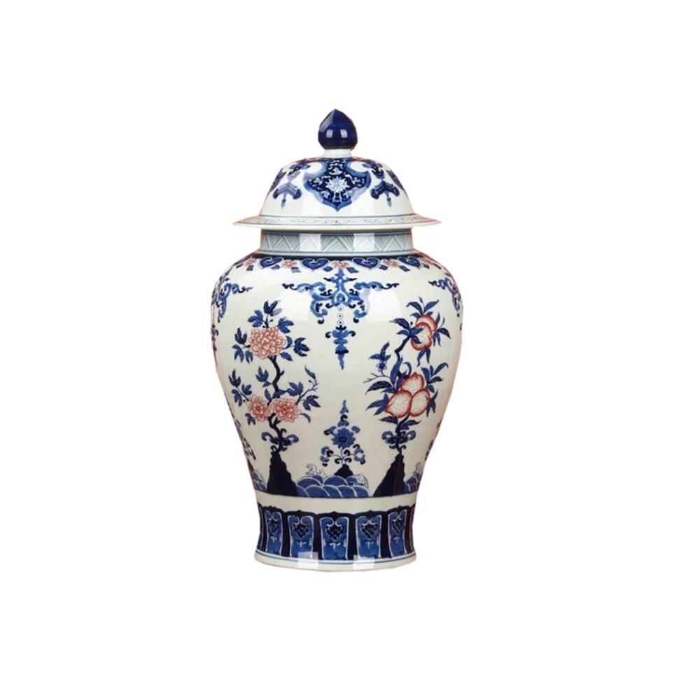 Фото Ваза RZLG19, 26, фарфор, White, red, ROOMERS FURNITURE - интернет-магазин МегаТерем в Москве