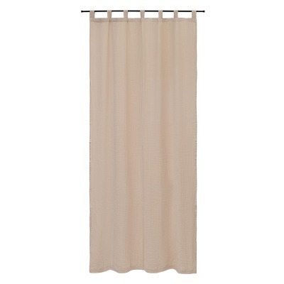 Штора из муслина бежевого ц...