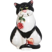 Фигурка "кошка с цветком" высота=15 см Hebei Grinding (59-186)