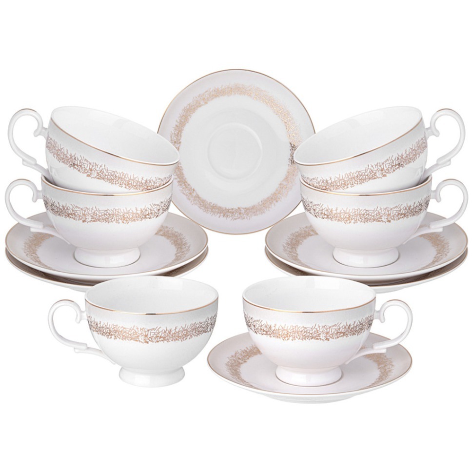 Фото Чайный набор lefard золотой песок на 6 пер. 12 пр. (115-387)  - интернет-магазин МегаТерем в Москве