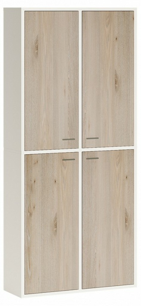 Фото Шкаф книжный Домино СУ(ш2в2)+4ФГ MER_SUsh2v2-4FG-BEN-belyj-nelson - интернет-магазин МегаТерем в Москве