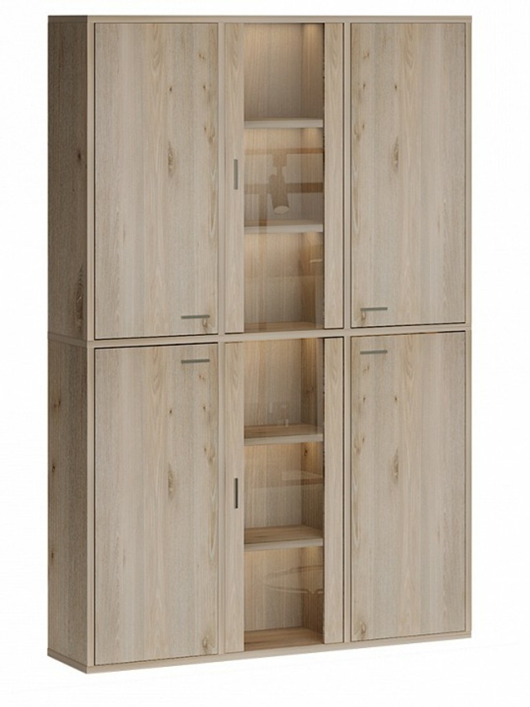 Фото Шкаф-витрина Домино СУ(ш3в2)+4ФГ+2ФС MER_SUsh3v2-4FG-2FS-N-nelson - интернет-магазин МегаТерем в Москве