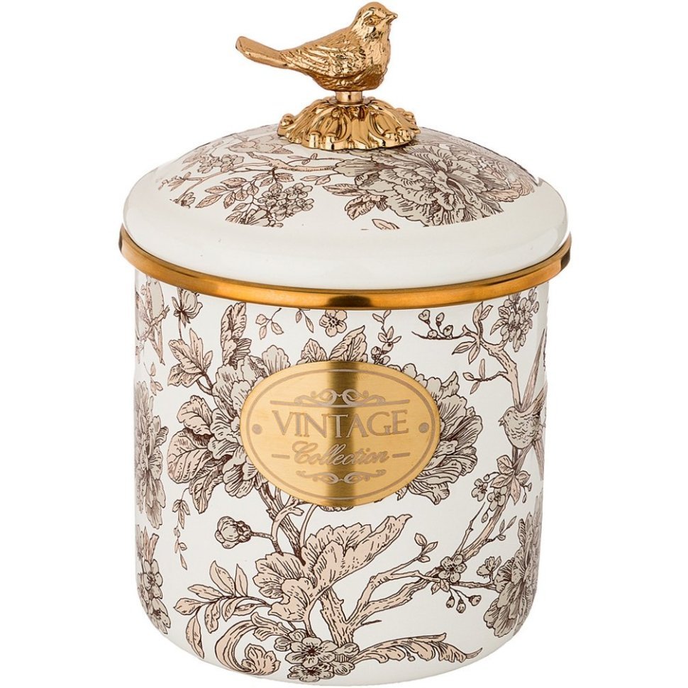 Фото Банка для сыпучих продуктов agness, серия royal garden 12 х 12см/ 1,2л (950-099)  - интернет-магазин МегаТерем в Москве