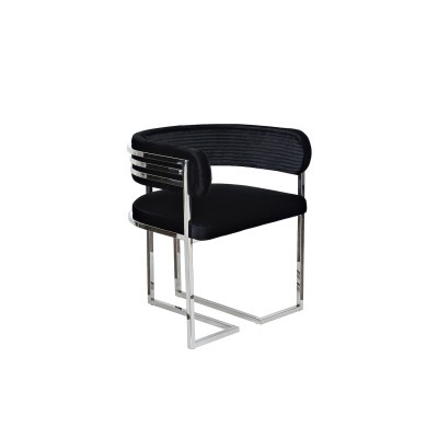 Стул велюр черный/хром 60*5...