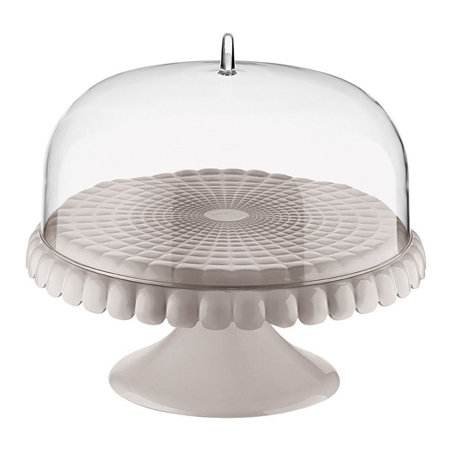 Фото Блюдо для торта с крышкой tiffany, D30 см, серо-бежевое (75594) - интернет-магазин МегаТерем в Москве