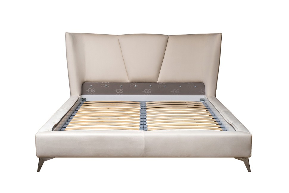 Фото Кровать Siena без мех.велюр кремовый Colt1008 199*222*116см (TT-00015958) - интернет-магазин МегаТерем в Москве