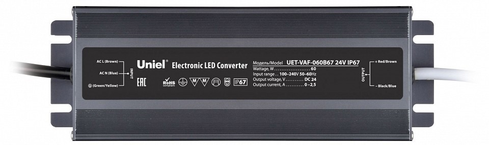 Фото Блок питания с проводом Uniel UET-VAF UL-00009366 UL_UL-00009366 - интернет-магазин МегаТерем в Москве