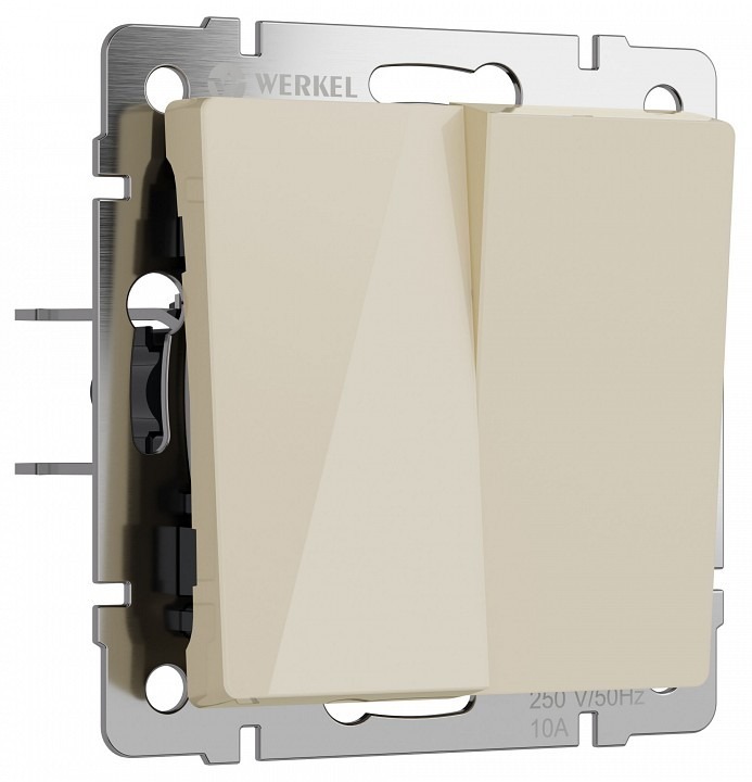 Фото Выключатель проходной двухклавишный без рамки Werkel айвори акрил W1122043 WRK_a064058 - интернет-магазин МегаТерем в Москве
