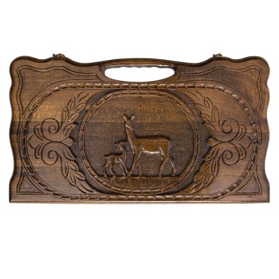 Нарды резные "Олень" с ручкой 50, Haleyan (28816)