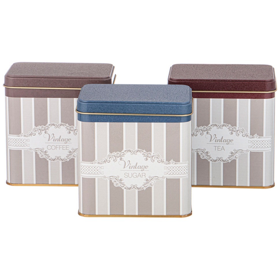 Фото Набор емкостей для хранения elegance из 3-х штук, 8х12х12 см, 1л Agness (949-074) - интернет-магазин МегаТерем в Москве