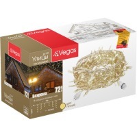 Уличная светодиодная гирлянда (теплый свет) Vegas Бахрома 72 LED, 18 нитей, 3х0,6 м, 24V 55011 (69131)