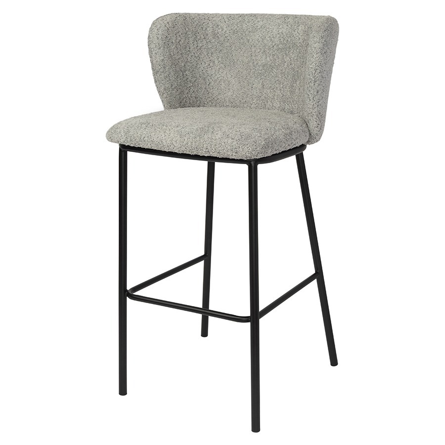 Фото Стул барный foggy, букле, серый (80114) - интернет-магазин МегаТерем в Москве