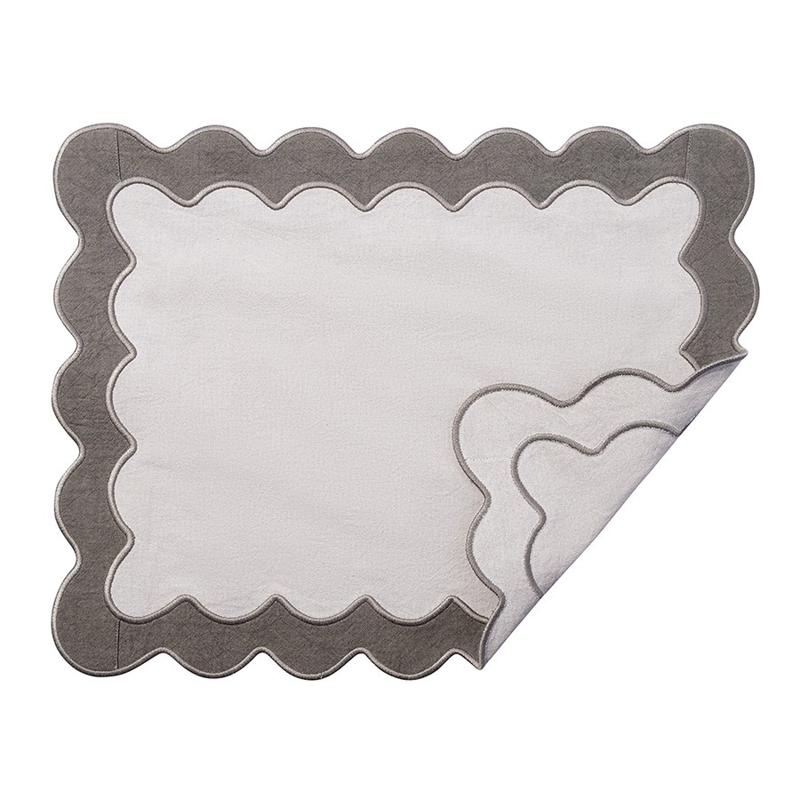 Фото Салфетка под приборы с контрастным кантом серого цвета из коллекции trendy ruffles, 35х45 см (78894) - интернет-магазин МегаТерем в Москве
