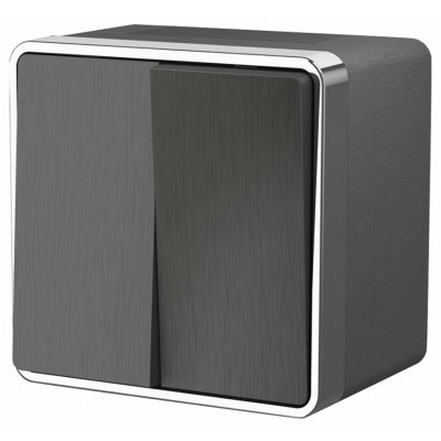 Выключатель двухклавишный влагозащищенный Werkel Gallant (графит рифленый) W5020204 WRK_a051336