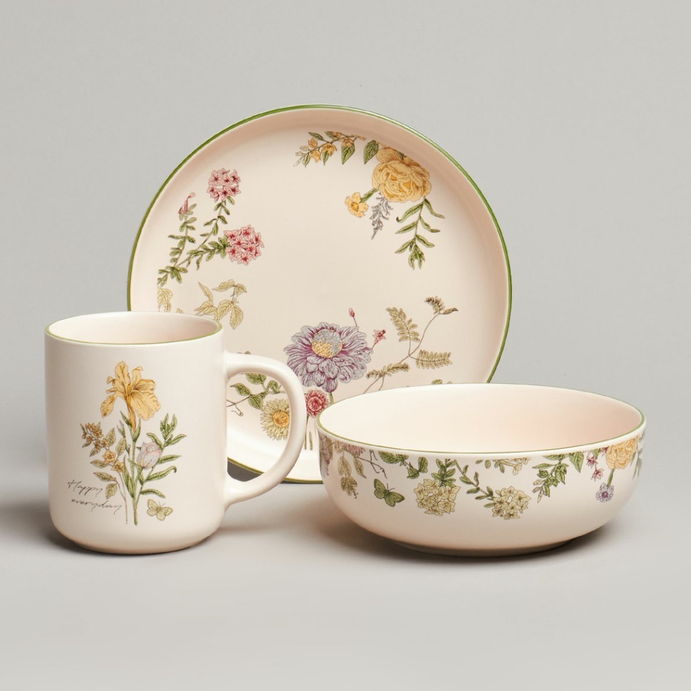 Фото Набор посуды lefard spring flowers 3 предмета (260-1034)  - интернет-магазин МегаТерем в Москве