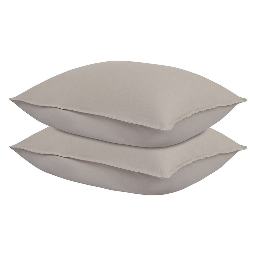 Фото Набор наволочек изо льна и хлопка серо-бежевого цвета из коллекции essential, 50х70 см (77144) - интернет-магазин МегаТерем в Москве