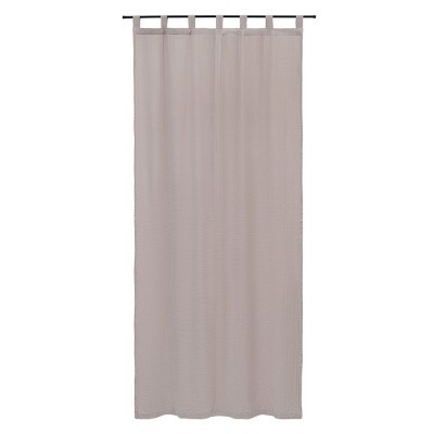 Штора из муслина бежево-сер...