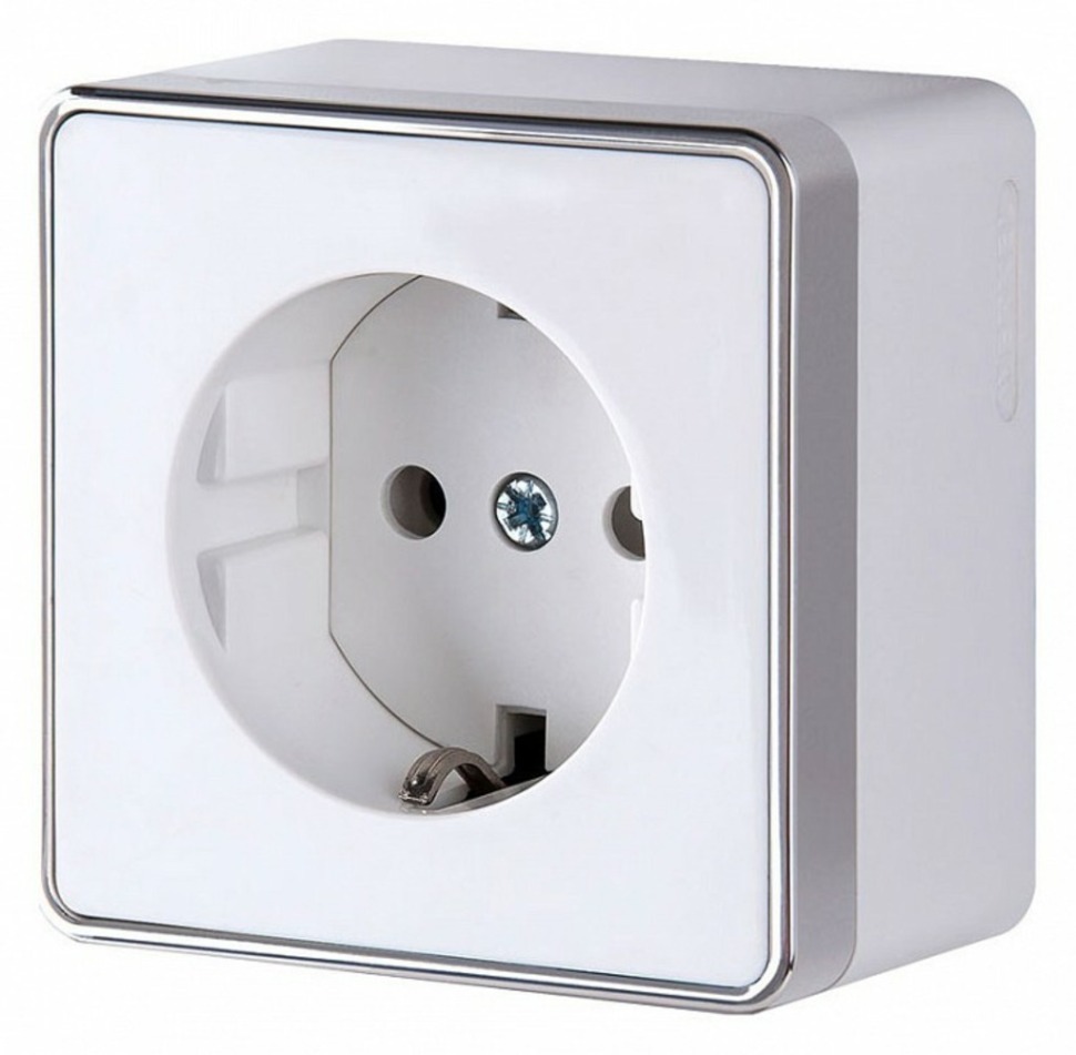 Фото Розетка с заземлением Werkel Gallant (белая) W5071001 WRK_a051584 - интернет-магазин МегаТерем в Москве