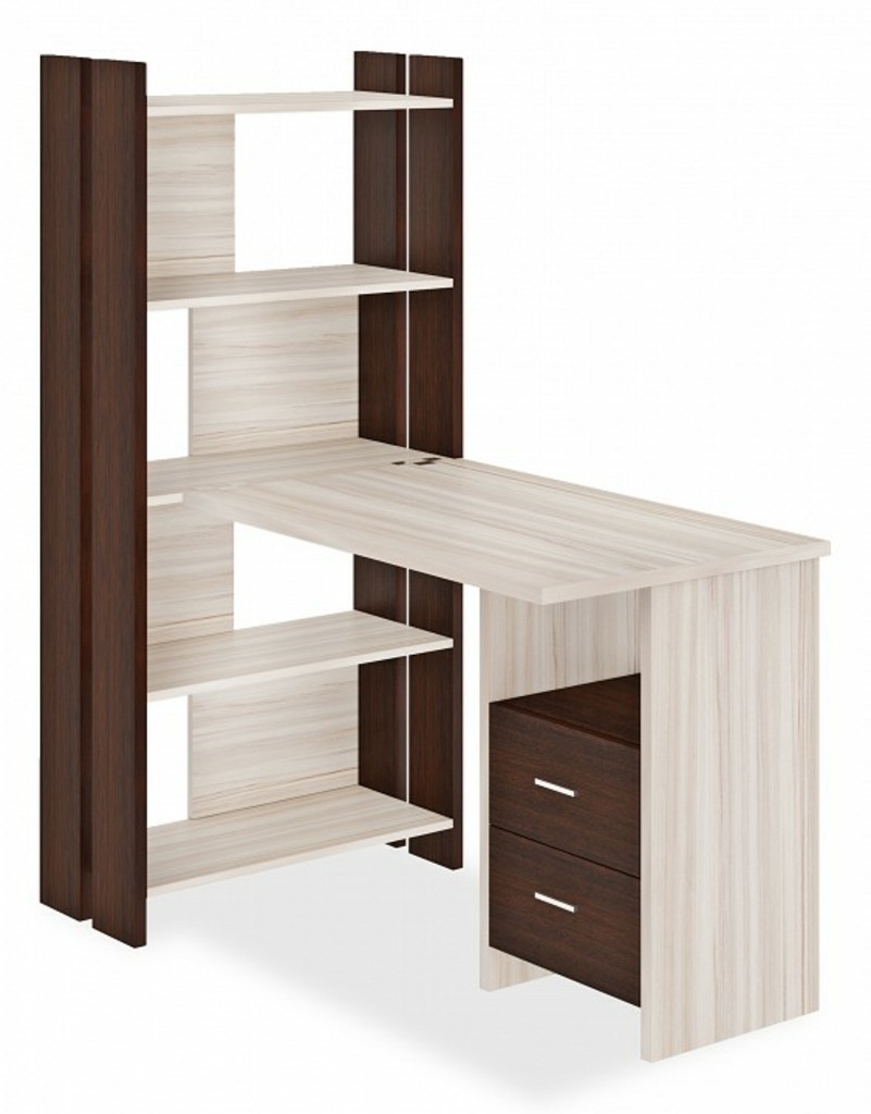 Фото Стол компьютерный Домино Лайт СТЛ-ОВ+С100Прям+ТЯЛ MER_STL-OV-S100Pryam_VK - интернет-магазин МегаТерем в Москве