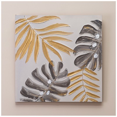 Картина золотая монстера 60...