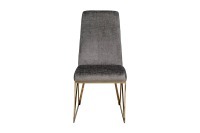 Стул велюр шенилл серый/браш.золото 49*65*99см (TT-00013559)