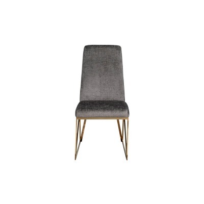 Стул велюр шенилл серый/браш.золото 49*65*99см (TT-00013559)