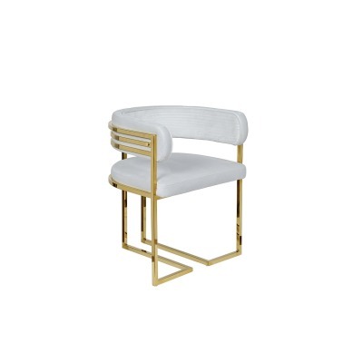 Стул велюр светло-серый/зол...