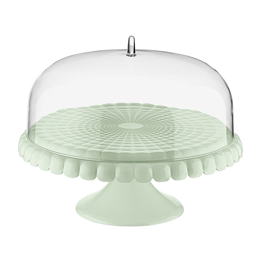 Фото Блюдо для торта с крышкой tiffany, D30 см, зеленое (75593) - интернет-магазин МегаТерем в Москве
