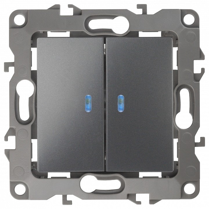 Фото Выключатель двухклавишный с подсветкой без рамки Эра Эра 12 12-1105-12 ER_B0019291 - интернет-магазин МегаТерем в Москве