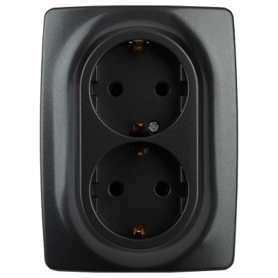 Розетка двойная с заземлени...