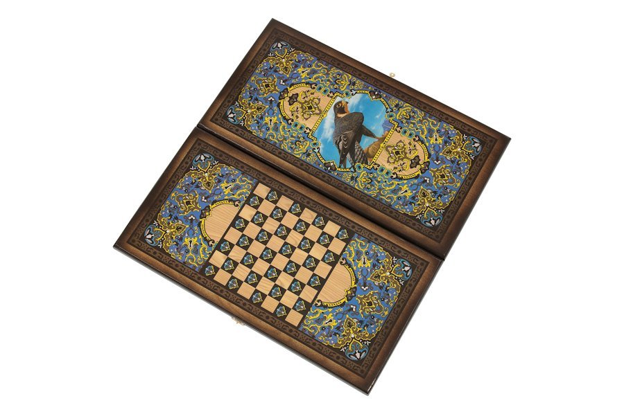 Фото Нарды + Шашки Сирия Сокол малые (Россия, дерево, 40 см), Partida (28186) - интернет-магазин МегаТерем в Москве