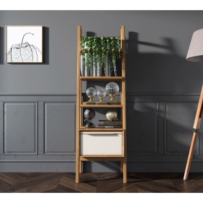 Узкий стеллаж Bruni white с...