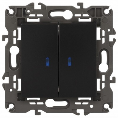 Выключатель двухклавишный с подсветкой без рамки Эра Эра Elegance 14-1105-05 ER_B0034241