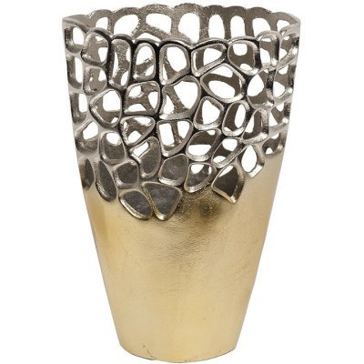 Ваза металлическая "Соты" H31см золото/хром (TT-00005550)