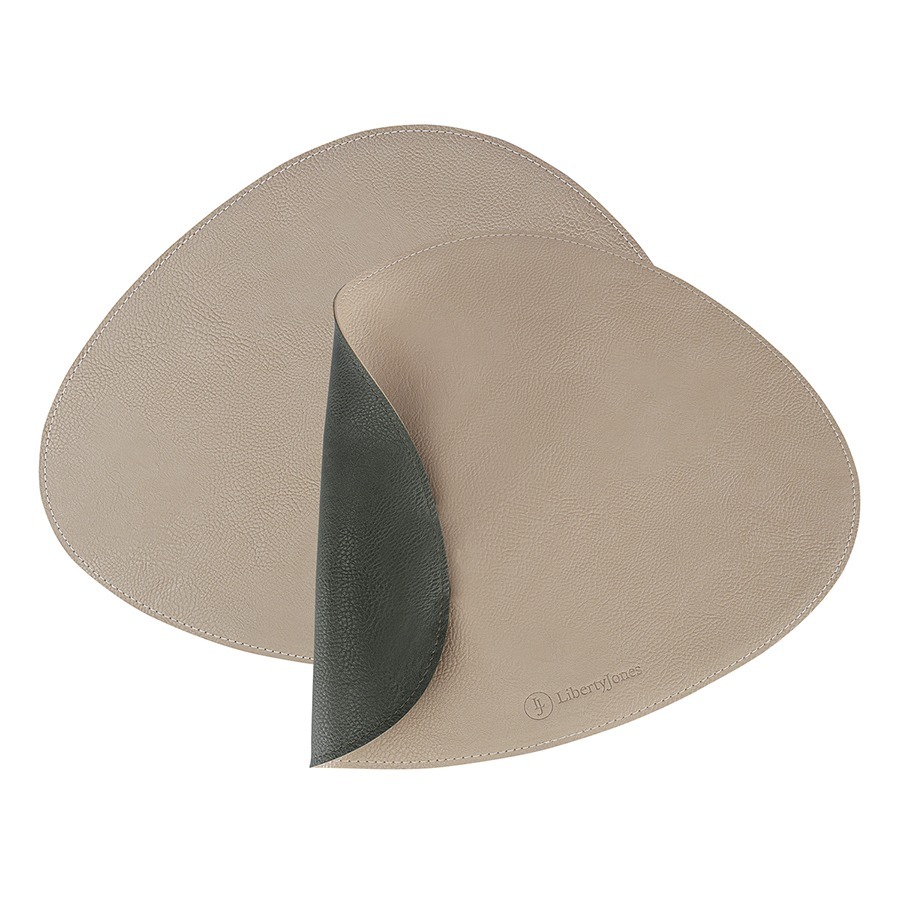 Фото Набор из 4-х двухсторонних сервировочных салфеток drop, 33х41 см, зеленый/бежевый (77840) - интернет-магазин МегаТерем в Москве