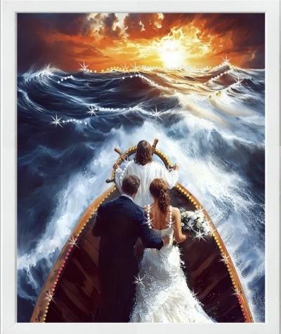 Фото Картина Любовь - наш компас с кристаллами Swarovski (2426) - интернет-магазин МегаТерем в Москве