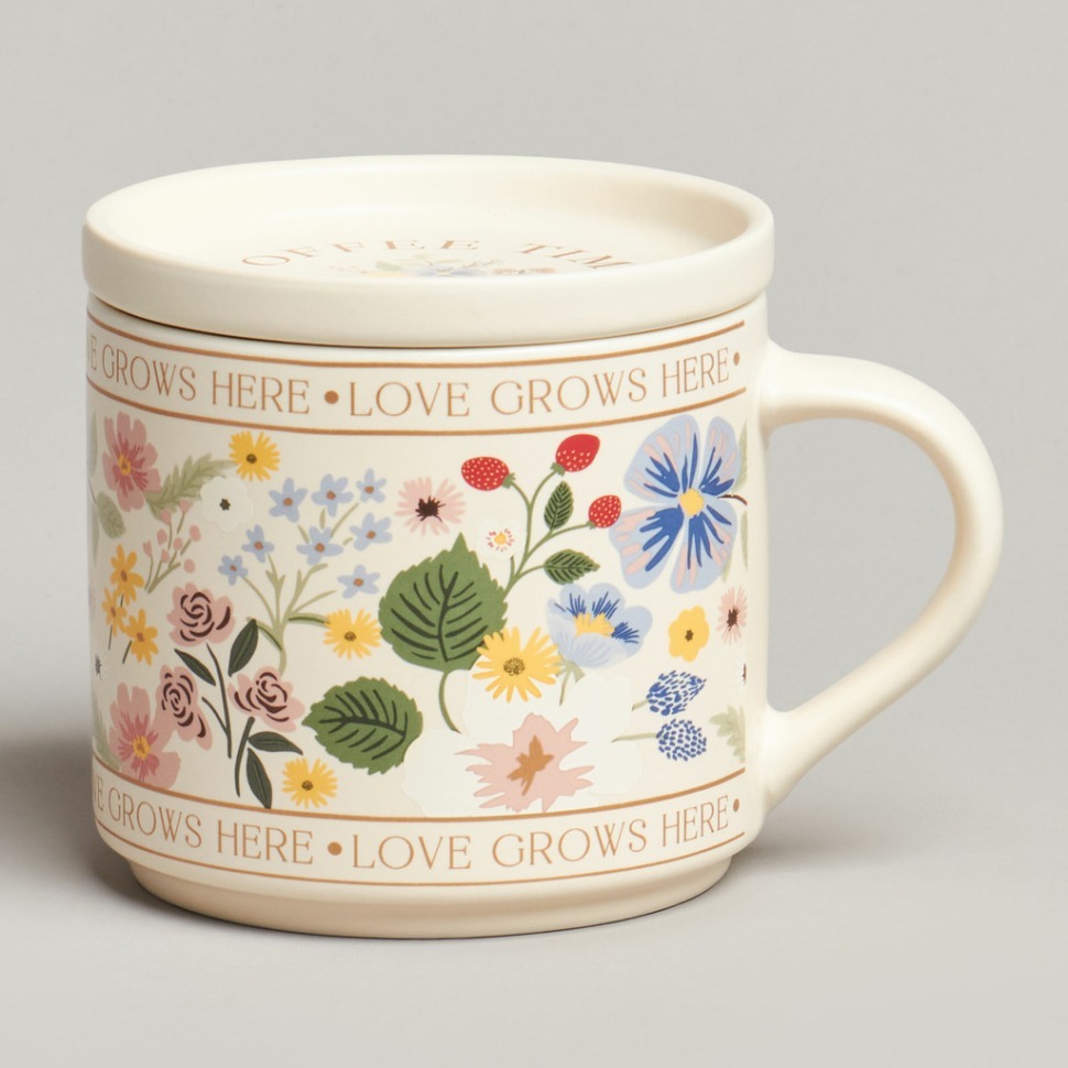 Фото Кружка с крышкой lefard spring flowers 390мл. (260-1035)  - интернет-магазин МегаТерем в Москве