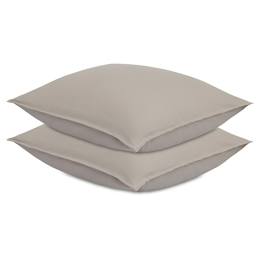 Фото Набор наволочек изо льна и хлопка серо-бежевого цвета из коллекции essential, 70х70 см (77145) - интернет-магазин МегаТерем в Москве