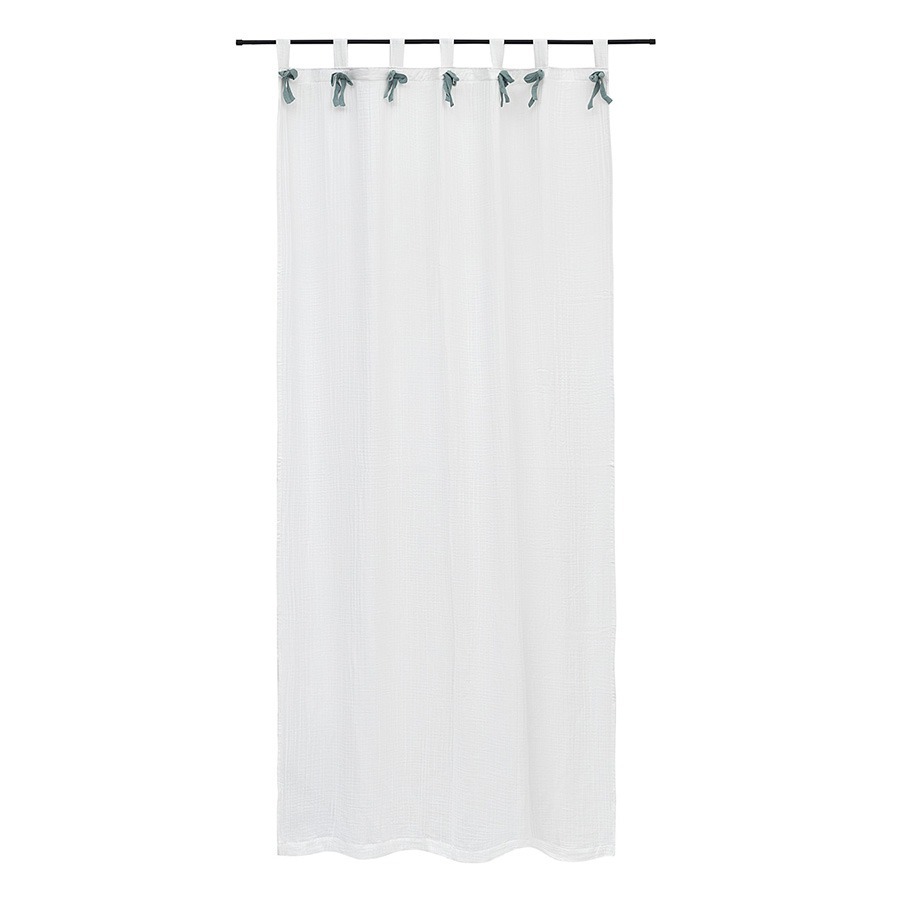 Фото Штора из муслина с декором синего цвета из коллекции essential, 150х290 см (77782) - интернет-магазин МегаТерем в Москве