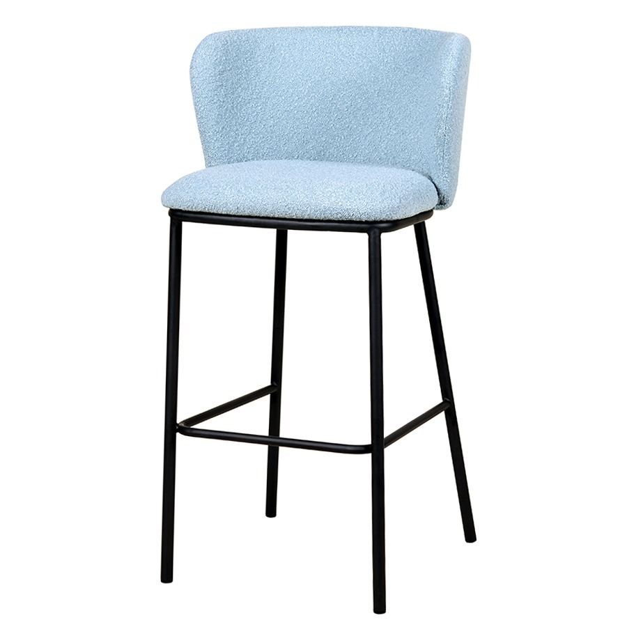 Фото Стул барный foggy, букле, голубая пудра (78066) - интернет-магазин МегаТерем в Москве