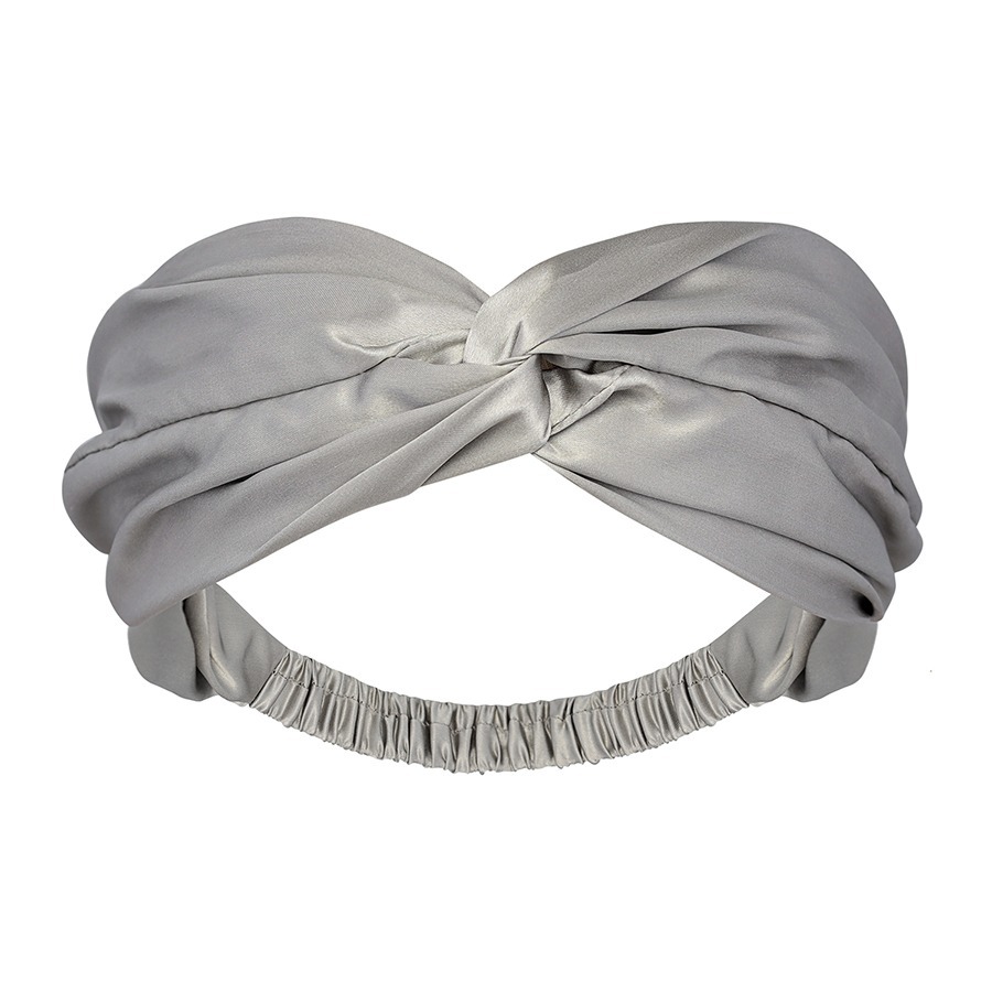 Фото Повязка для волос из натурального шелка светло-серого цвета из коллекции essential (77835) - интернет-магазин МегаТерем в Москве
