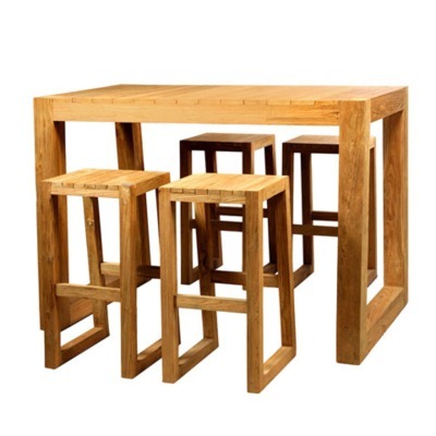 Стол барный BELLA 7BTBL150094105, массив тикового дерева, Indoor grey, ROOMERS FURNITURE