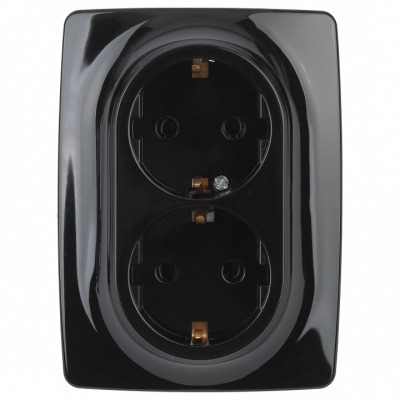 Розетка двойная с заземлени...