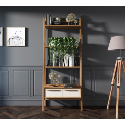 Узкий стеллаж Bruni white с...