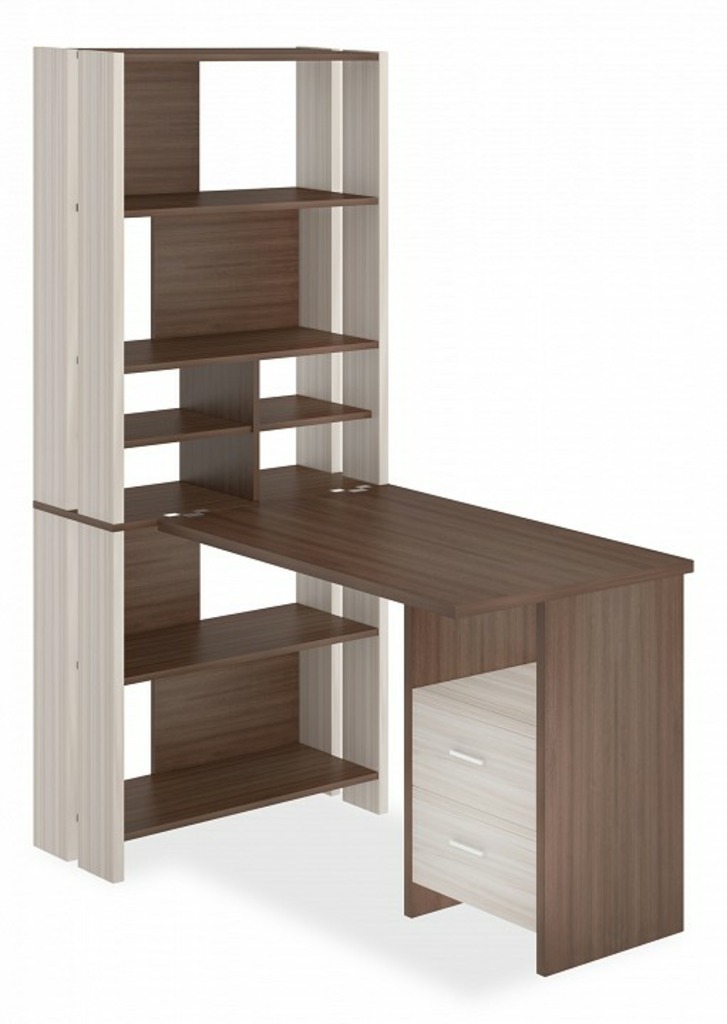 Фото Стол компьютерный Домино Лайт СТЛ-ОВХ+С100Прям MER_STL-OVH-S100Pryam_KSH - интернет-магазин МегаТерем в Москве