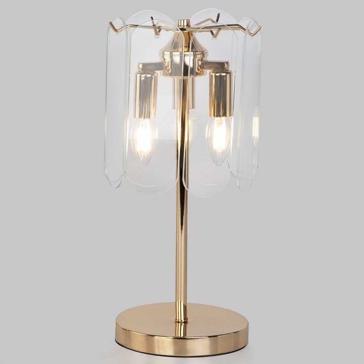 Фото Настольная лампа декоративная Eurosvet Claire 01170/3 золото EV_a069013 - интернет-магазин МегаТерем в Москве