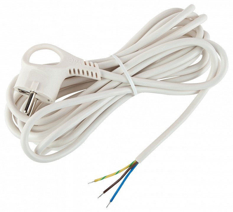 Фото Сетевой провод Эра  UX-3x0,75-5m -W ER_B0048694 - интернет-магазин МегаТерем в Москве