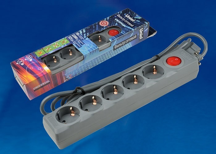 Фото Удлинитель с выключателем Uniel S-Gsu5 UL-00001746 UL_UL-00001746 - интернет-магазин МегаТерем в Москве